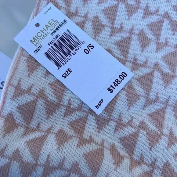 Michael Kors Hat,Gloves & Scarf Set Gift Box MK Signature Powder Blush - Picture 6 of 7